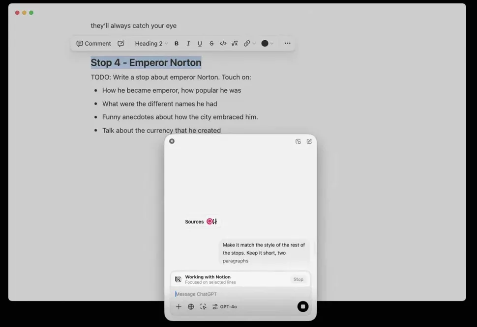 12天的第十一天 ChatGPT深度集成Mac应用,全面升级为智能助手(AI Agent)
